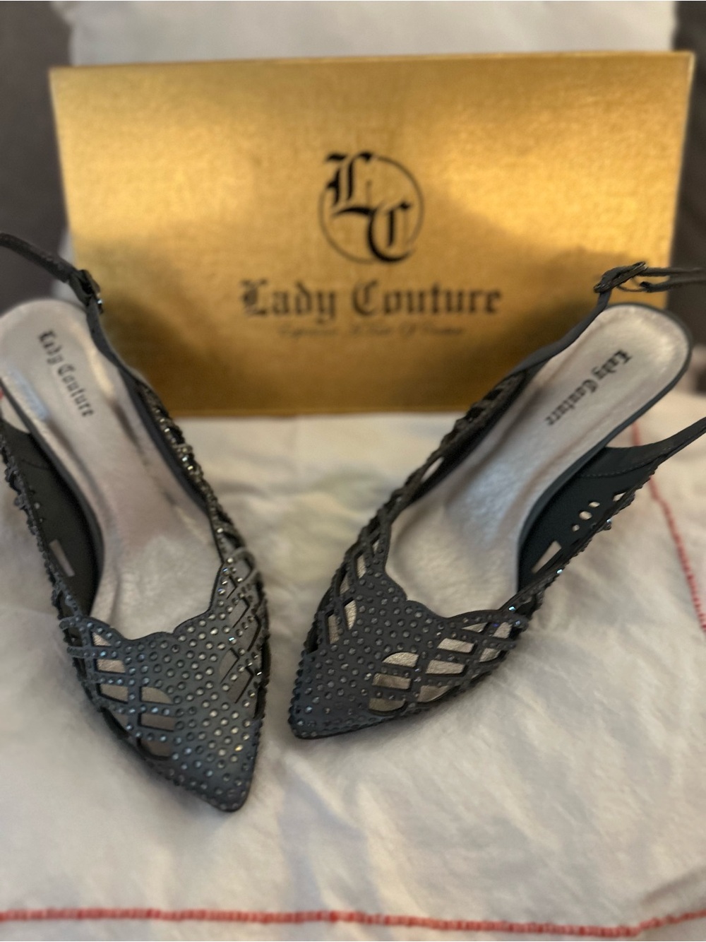Beautiful pewter dress heels